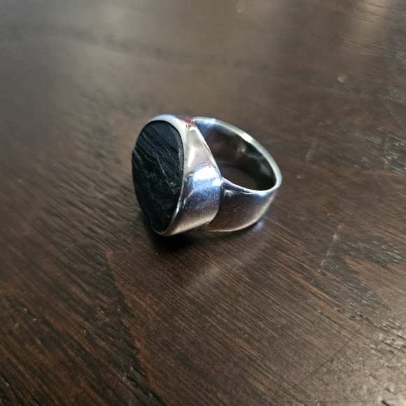 Sterling silver Raw Tourmaline ring - Picture 1 of 5